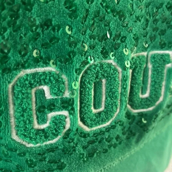 💥Rare-Juicy Couture Deadstock Kelly Green Velour /Sequence Zip Hoodie - Picture 7 of 16
